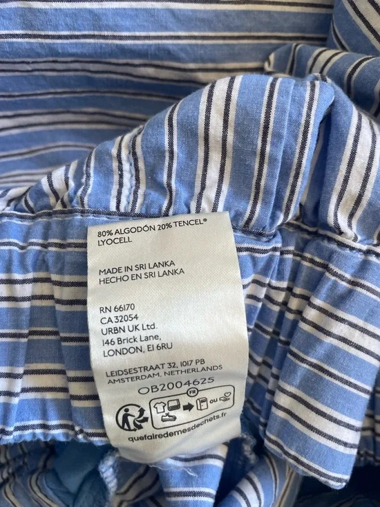 Anthropologie Striped Jogger Pants S Blue White Elastic Waist Boho Tencel - Picture 9 of 9